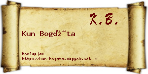Kun Bogáta névjegykártya